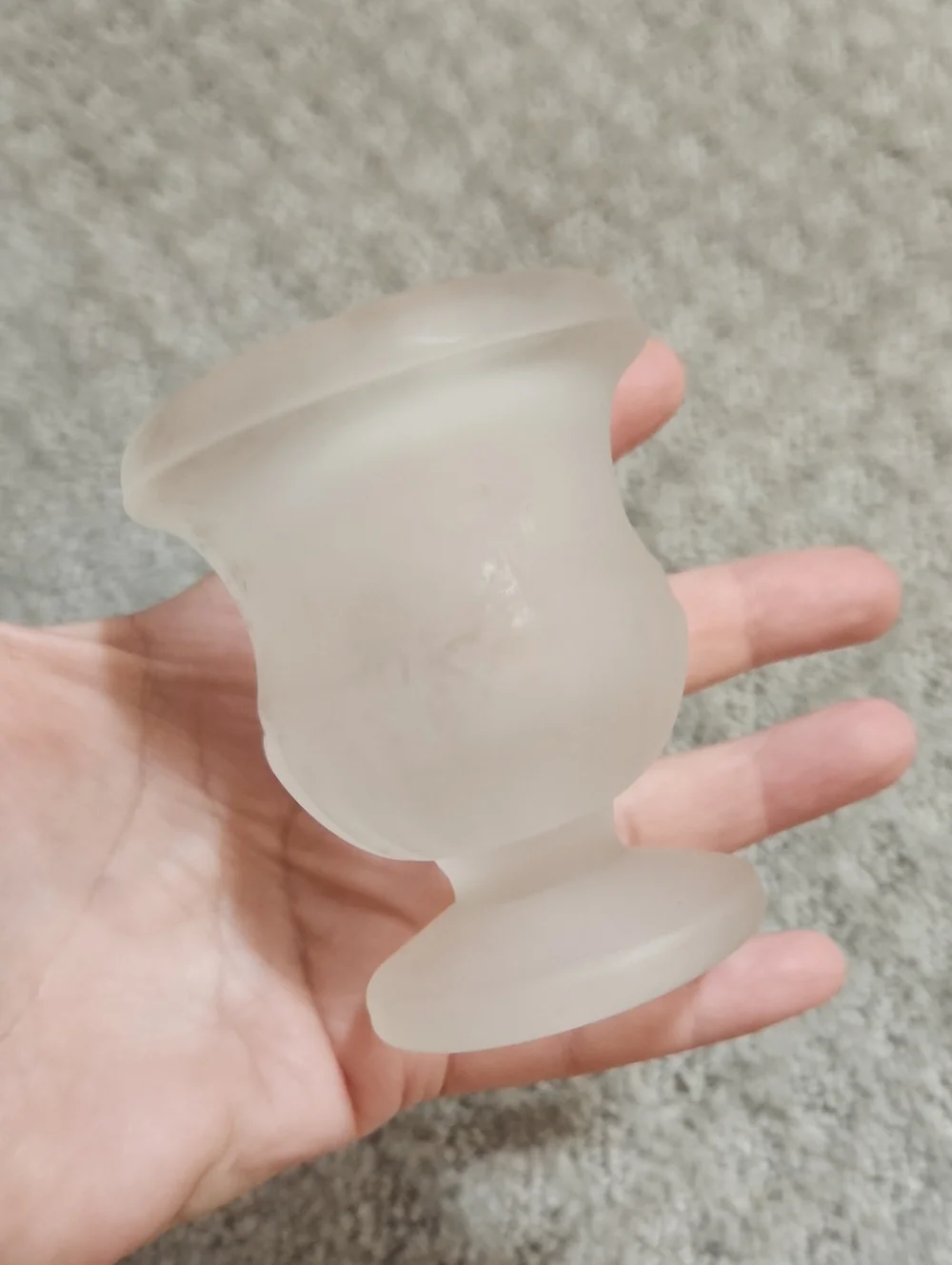 Vintage Indiana Tiara Frosted Satin Glass Urn Style Toothpick Matchstick Holder